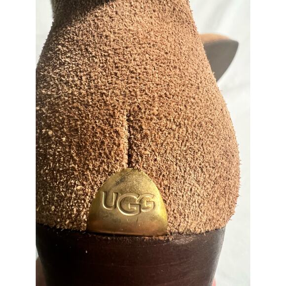 UGG Analise Lace Up Shearling Ankle‎ Booties Size 10 Chestnut - Picture 8 of 15